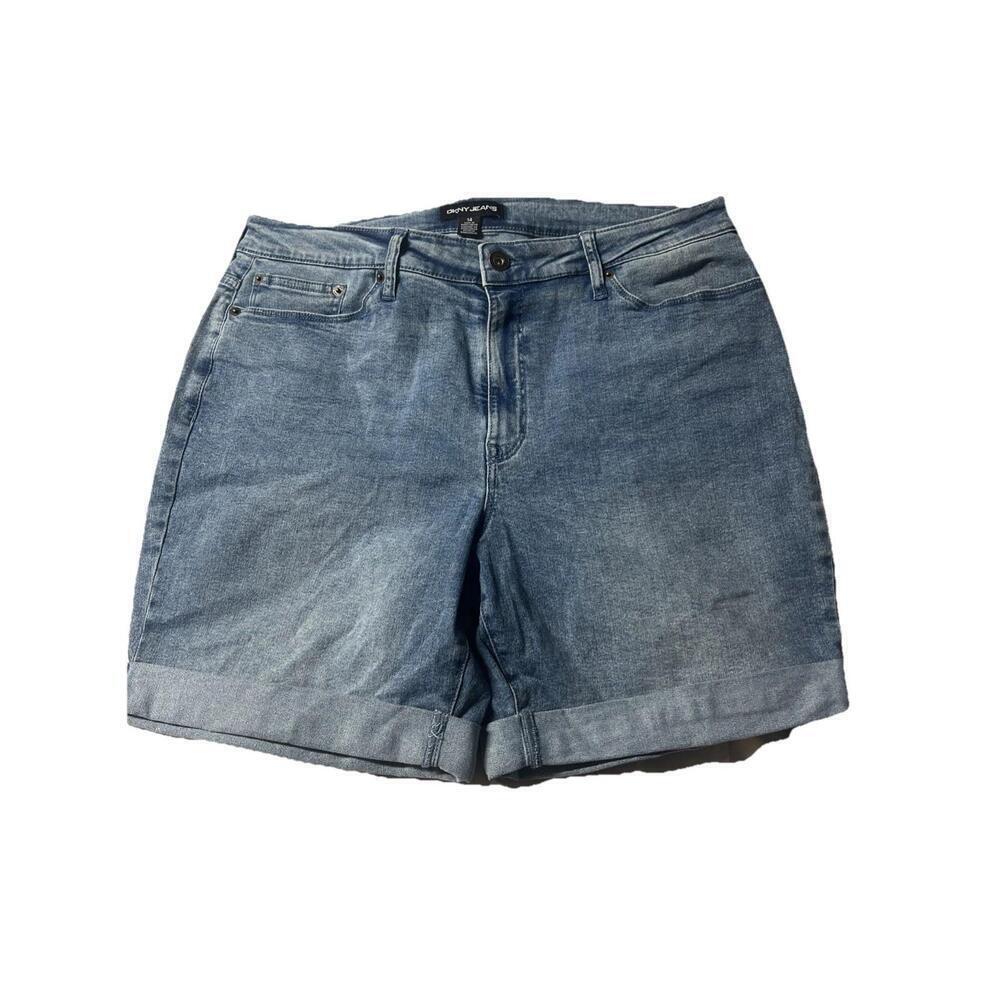 DKNY Jeans Ladies' Pull On Bermuda Short, Light Blue, Size 14. BQ